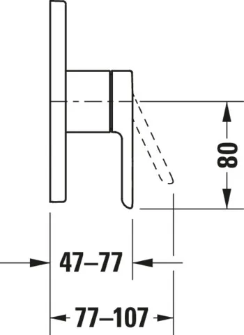 C.1 Einhebel-Brausemischer Unterputz eckig, Auslauf 77 Breite 150 mm