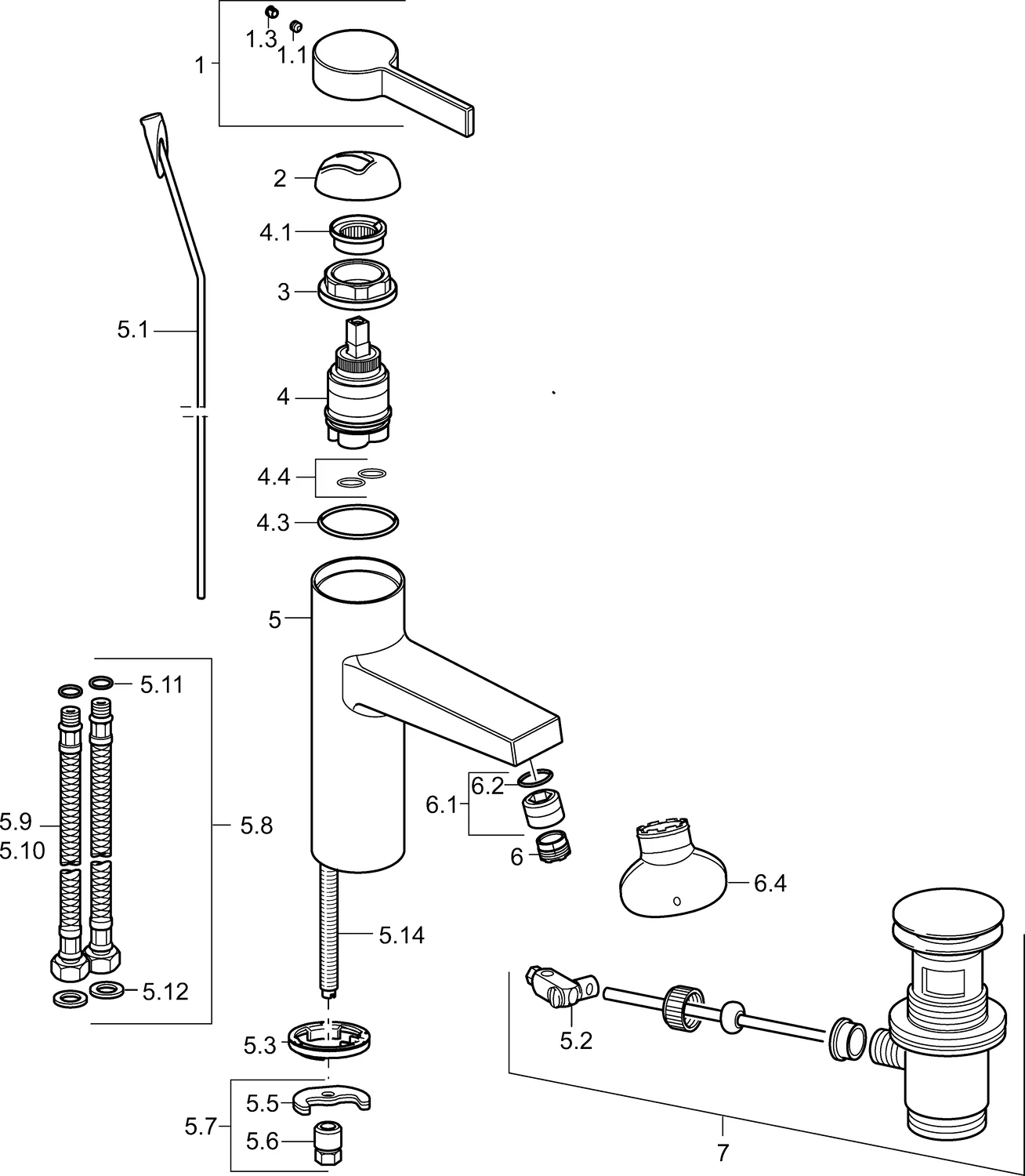 HansaLOFT Waschtischarmatur HansaLOFT 5754 Zugstangenablaufgarnitur Ausladung 114 mm DN15 Chrom HansaLOFT Waschtischarmatur HansaLOFT 5754 Zugstangenablaufgarnitur Ausladung 114 mm DN15 Chrom