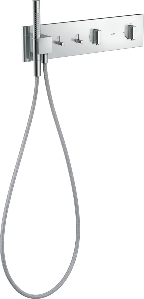 Hansgrohe AXOR ShowerComposition Thermostatmodul 470/110 Unterputz, Chrom, 2 Verbraucher, Schiebebewegung zum Ein-/Ausschalten, Temperatur- und Volumensteuerung Hansgrohe AXOR ShowerComposition Thermostatmodul 470/110 Unterputz, Chrom, 2 Verbraucher, Schiebebewegung zum Ein-/Ausschalten, Temperatur- und Volumensteuerung