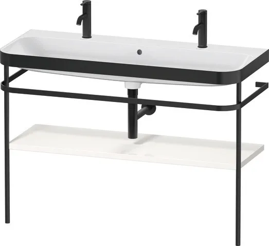 Duravit Waschtischunterschrank mit Metallkonsole „Happy D.2 Plus“ 117,5 × 85 × 49 cm in Weiß Hochglanz