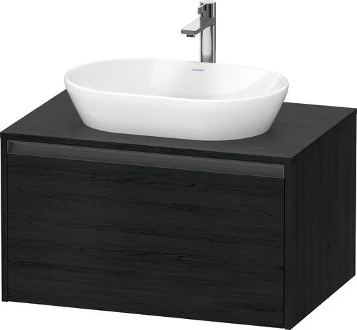 Duravit Waschtischunterschrank wandhängend „Ketho.2“ 80 × 45,9 × 55 cm in Eiche Schwarz