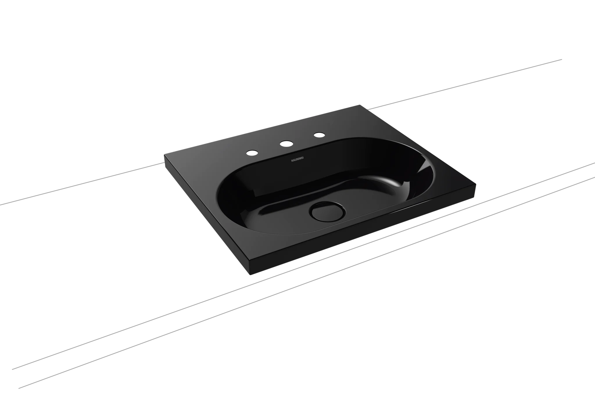 Kaldewei CENTRO Aufsatzwaschtisch, schwarz, 600x500 mm, Randhöhe 40 mm, Perl-Effekt, Antidröhn, 3er Hahnlochbohrung Kaldewei CENTRO Aufsatzwaschtisch, schwarz, 600x500 mm, Randhöhe 40 mm, Perl-Effekt, Antidröhn, 3er Hahnlochbohrung