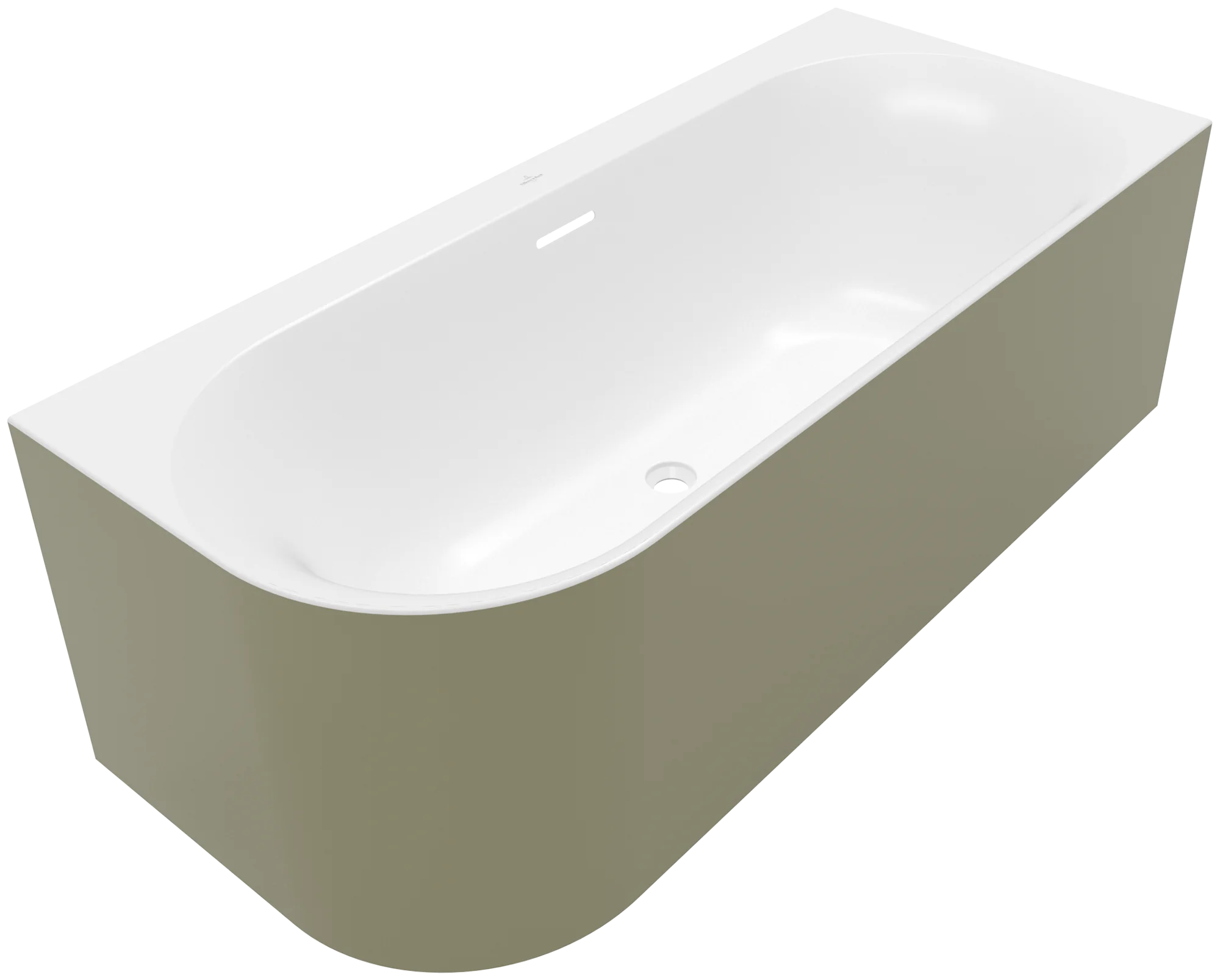 Villeroy & Boch Vorwand-Badewanne Loop & Friends, Eckmontage rechts, Stone White, 1800 x 800 mm, Höhe 600 mm, Nutzinhalt 175 l, 2 Sitzplätze