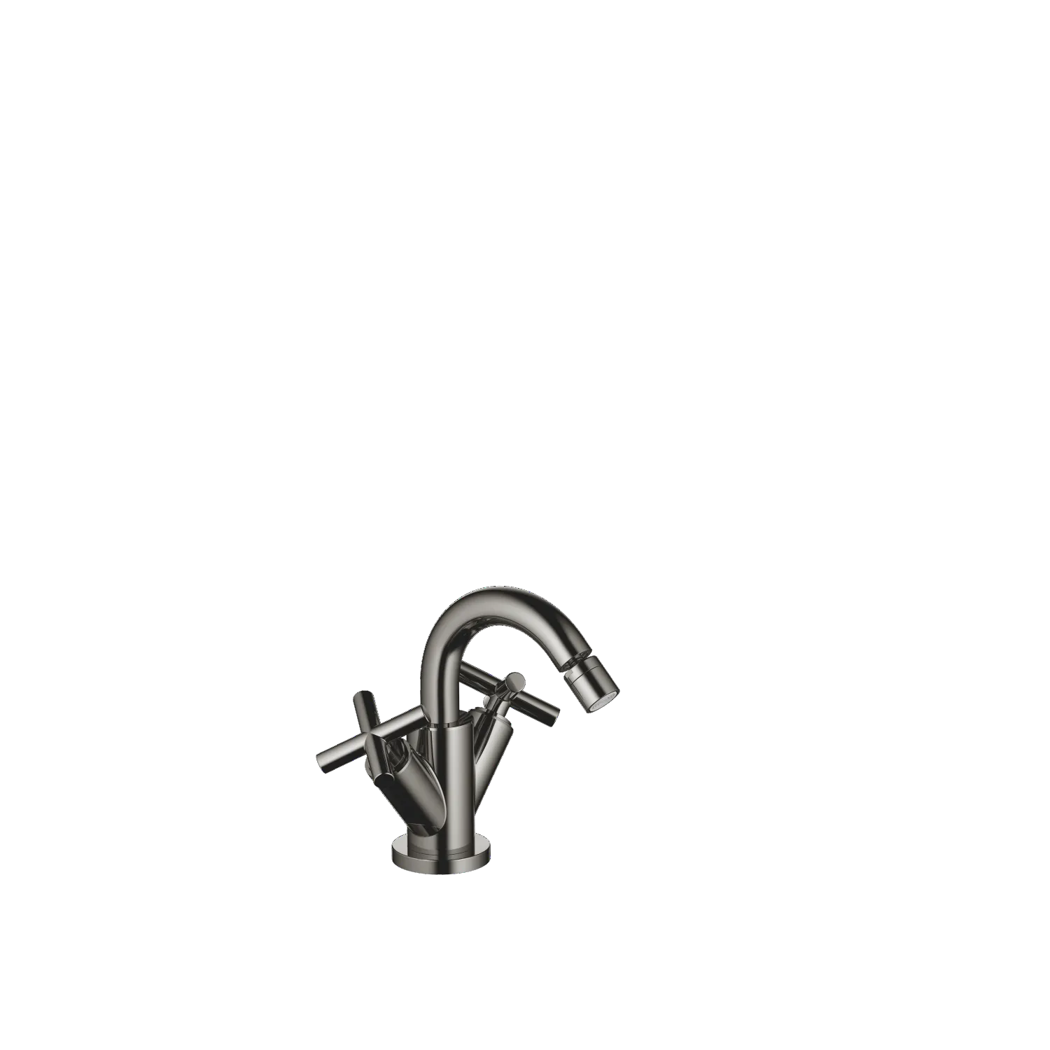 Dornbracht TARA Bidet-Einlochbatterie mit Ablaufgarnitur - Dark Chrome, Ausladung 124 mm, Armaturenhöhe 180 mm
