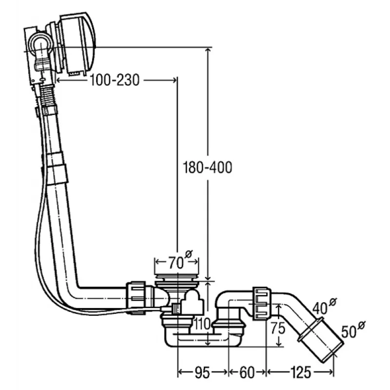 VitrA Zubehör Ab- und Überlaufgarnitur für Badewanne Multiplex Trio Chrom VitrA Zubehör Ab- und Überlaufgarnitur für Badewanne Multiplex Trio Chrom