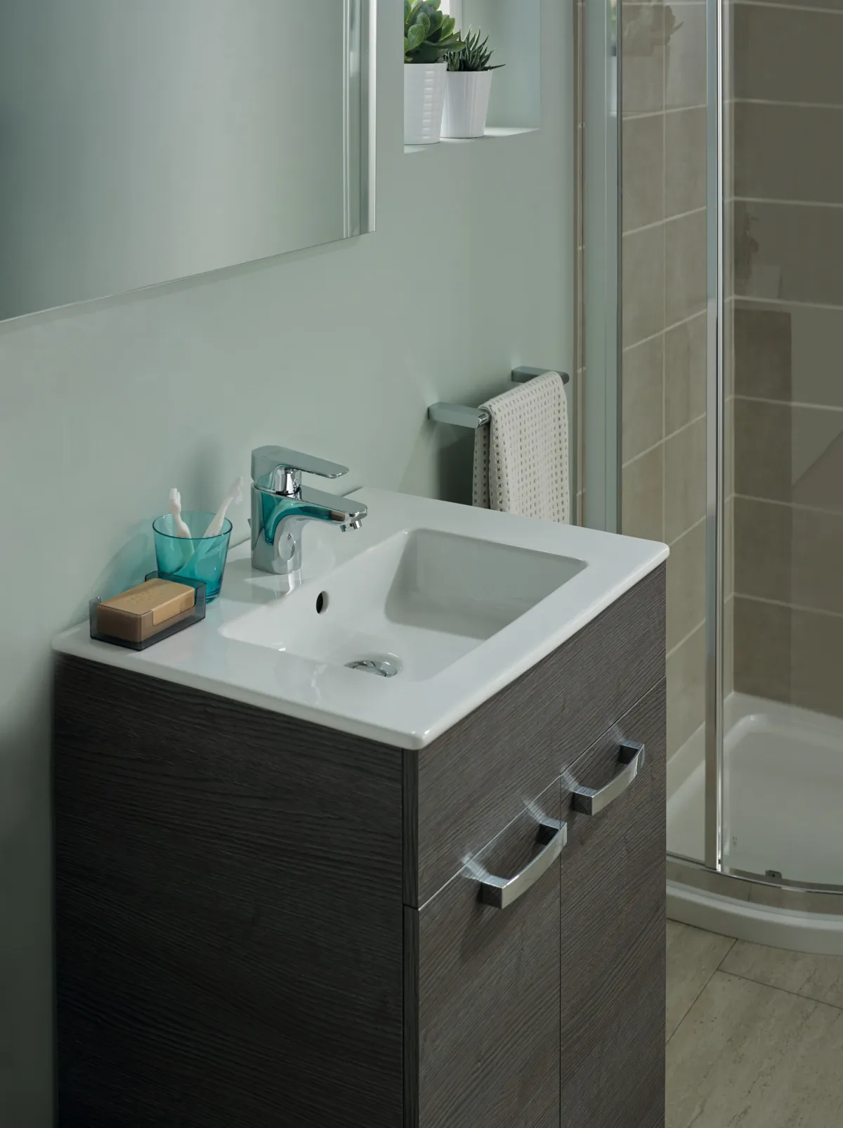 Waschbecken „Eurovit“ 51 × 45 × 15,5 cm, Hahnlochposition mittig Waschbecken „Eurovit“ 51 × 45 × 15,5 cm, Hahnlochposition mittig