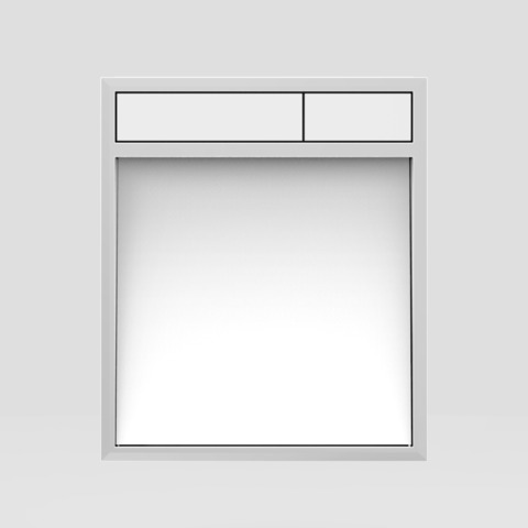 Betätigungsplatte „LIS“ mit Designelement aus weißem Glas, Tasten in weiß-alpin