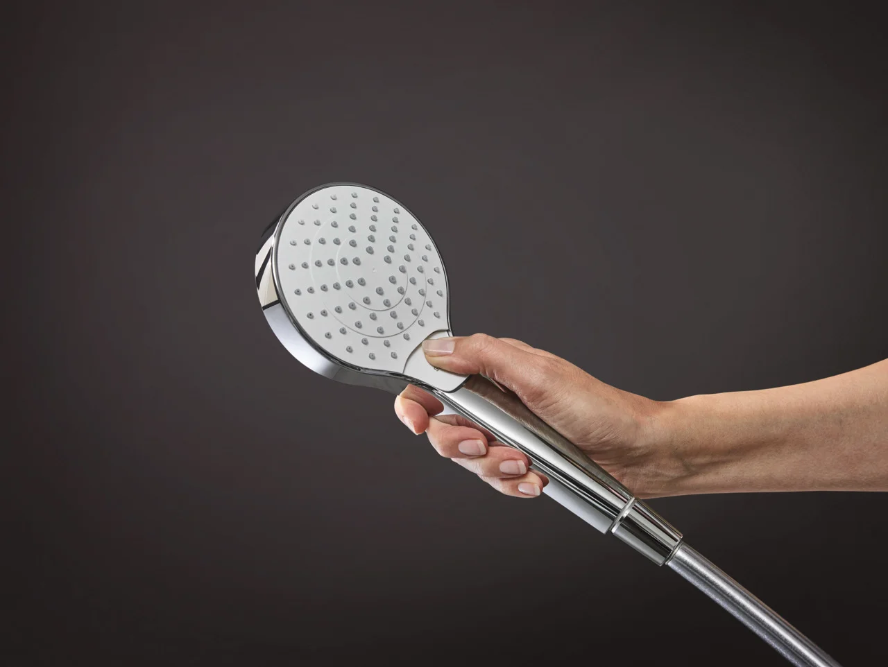 Hansgrohe Croma Select S Handbrause EcoSmart weiß/chrom, 110 mm Brausekopfgröße, Rain/TurboRain/IntenseRain Strahlarten, QuickClean, max. Durchfluss 9 l/min bei 3 bar