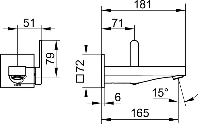 IXMO Einhebel-Waschtischmischer UP Ausladung 165 mm/IXMO Flat Rotgold geb.