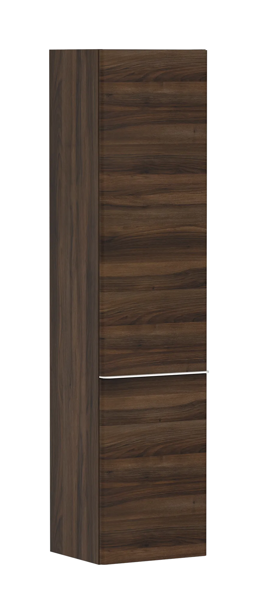 Hansgrohe Xelu Q Hochschrank Nussbaum Dunkel 400⁄350, Türanschlag links, Oberfläche Griff: Mattweiß