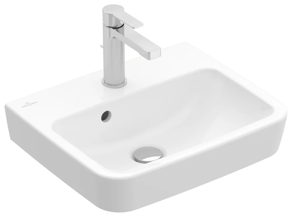 Villeroy & Boch O.novo Handwaschbecken 500x370mm Eckig m. Überlauf Weiß Alpin CeramicPlus