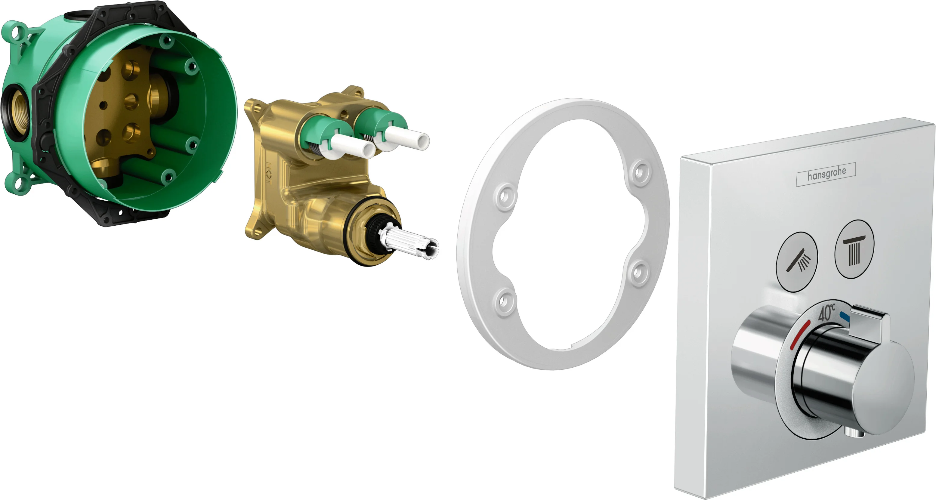 Hansgrohe iBox universal Grundkörper - rotationssymmetrisch, schallentkoppelt, Anschluss Rp 3/4, DN20, Einbautiefe 80–108 mm Hansgrohe iBox universal Grundkörper - rotationssymmetrisch, schallentkoppelt, Anschluss Rp 3/4, DN20, Einbautiefe 80–108 mm