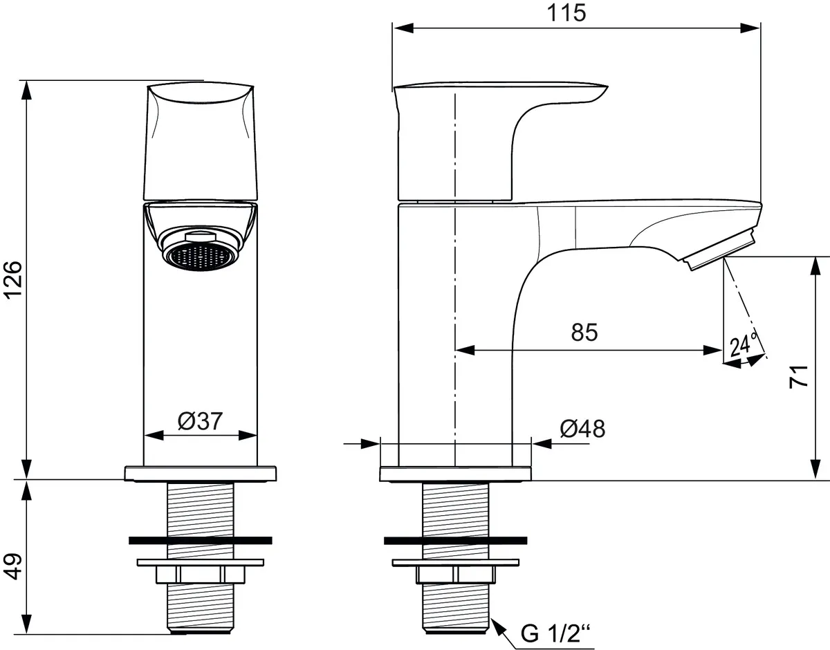 Standventil Connect Air, Ausladung 85mm, Brushed Gold Standventil Connect Air, Ausladung 85mm, Brushed Gold