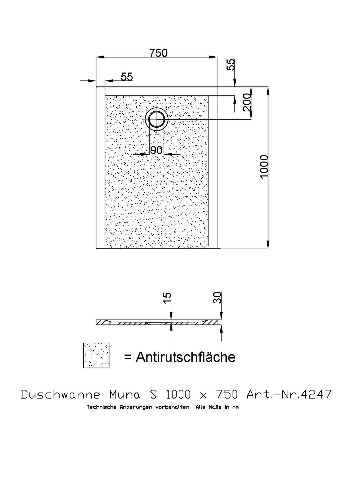 Hoesch Muna S Duschwanne Mineralguss Solique Weiß Hoesch Muna S Duschwanne Mineralguss Solique Weiß