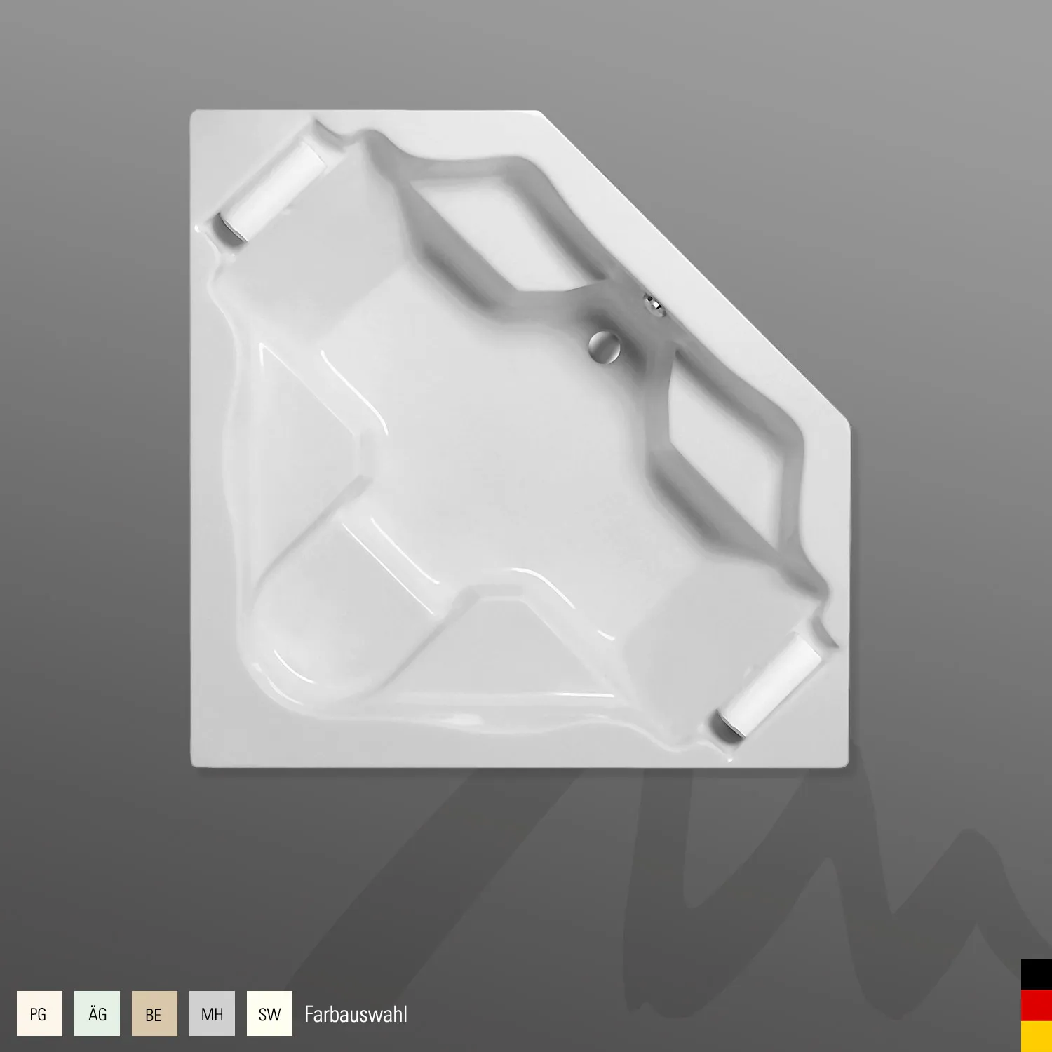 Mauersberger afra Acryl-Badewanne Großraumform 170⁄170 1700x1700x520, Farbgruppe: 2