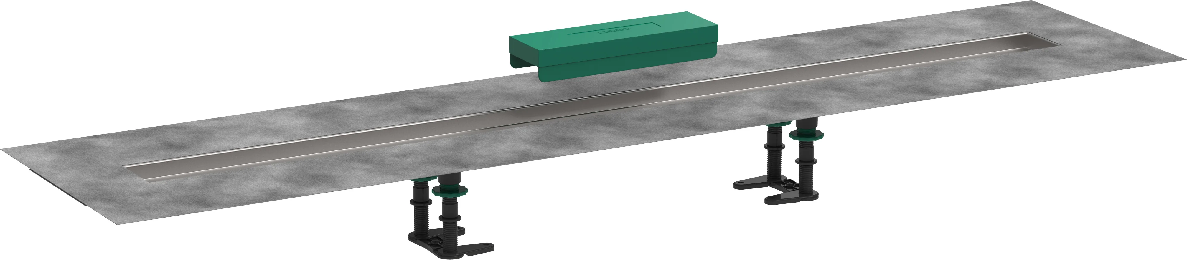 Hansgrohe RainDrain Installationsset 1.200 mm für Duschrinnen – Edelstahl V2A, höhenverstellbar, inkl. Dichtvlies und Verfliesungshilfe