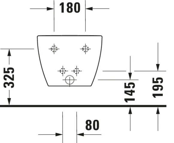 Duravit Wand-Bidet „Happy D.2“, Befestigung sichtbar 36,5 × 54 × 28,5 cm