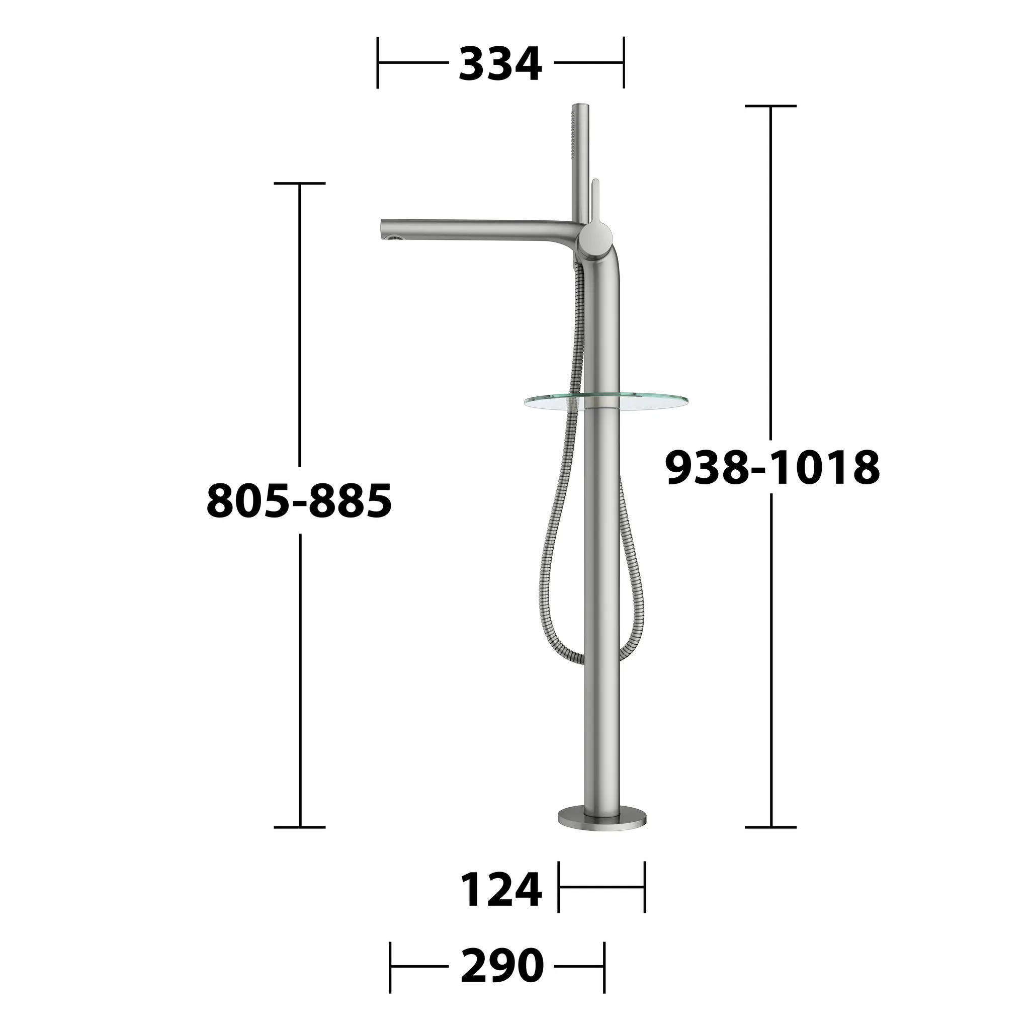 KEUCO EDITION 400 Einhebel-Wannenmischer bodenstehend Edelstahl-finish