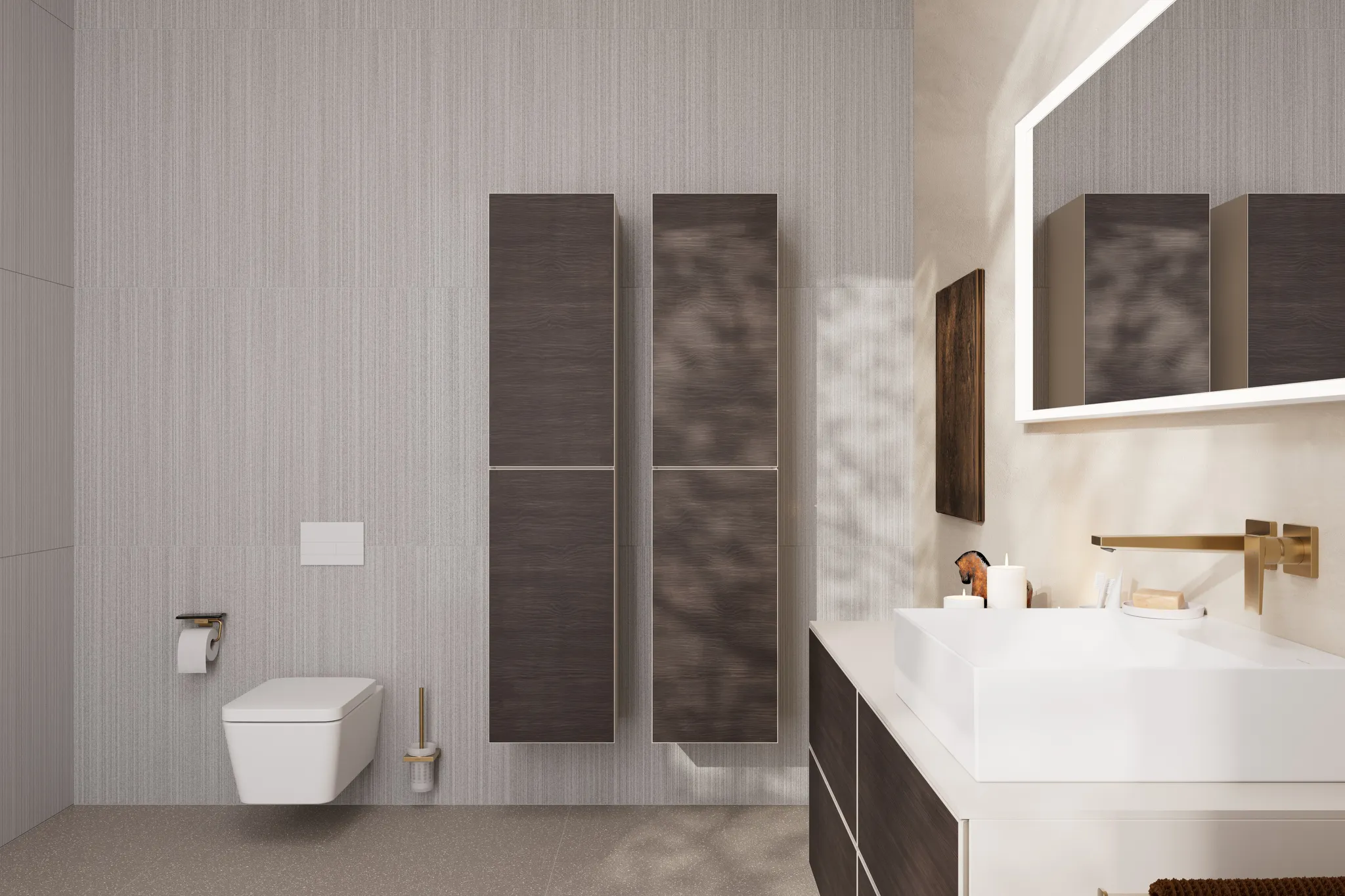 EluPura Q Wand WC Set 540 ohne Spülrand mit WC Sitz mit SoftClose und QuickRelease, HygieneEffect Weiß