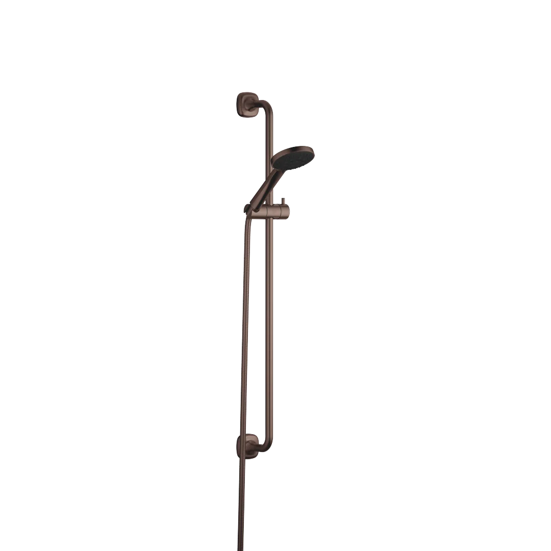 Dornbracht Duschgarnitur COYA ohne Handbrause, Dark Bronze gebürstet PVD, Stichmaß 800 mm, Rosetten 60 x 60 mm