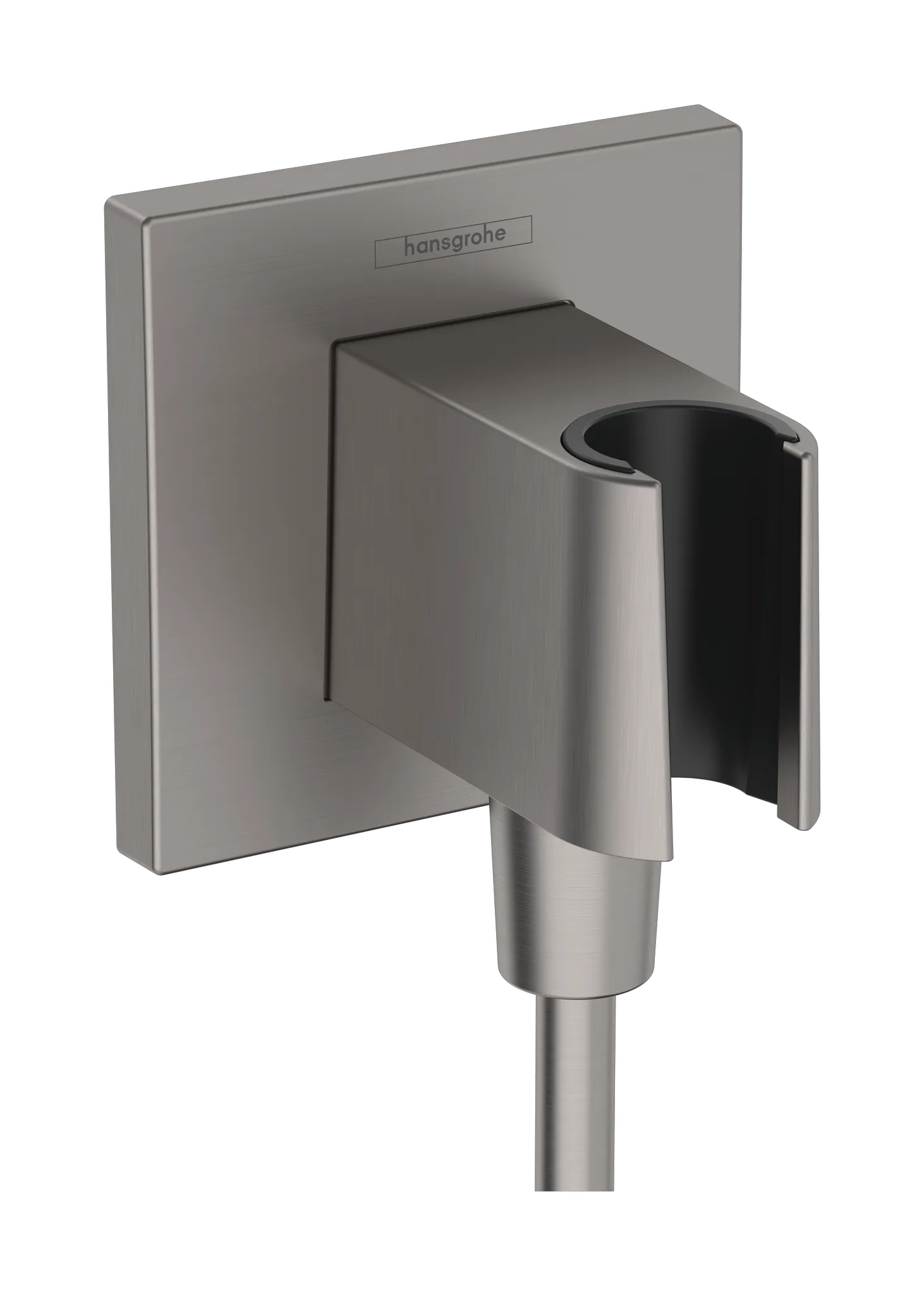 Hansgrohe FixFit E Wandanschluss mit Brausehalter, Brushed Black Chrome