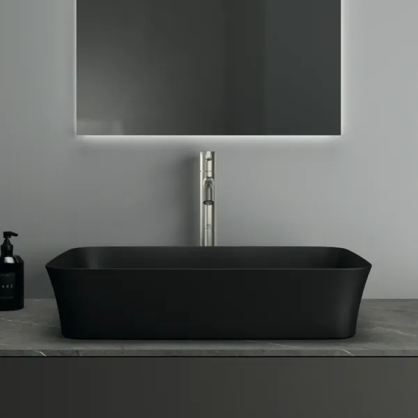 Waschbecken „Ipalyss“ 55 × 38 × 12,5 cm in Schwarz Matt