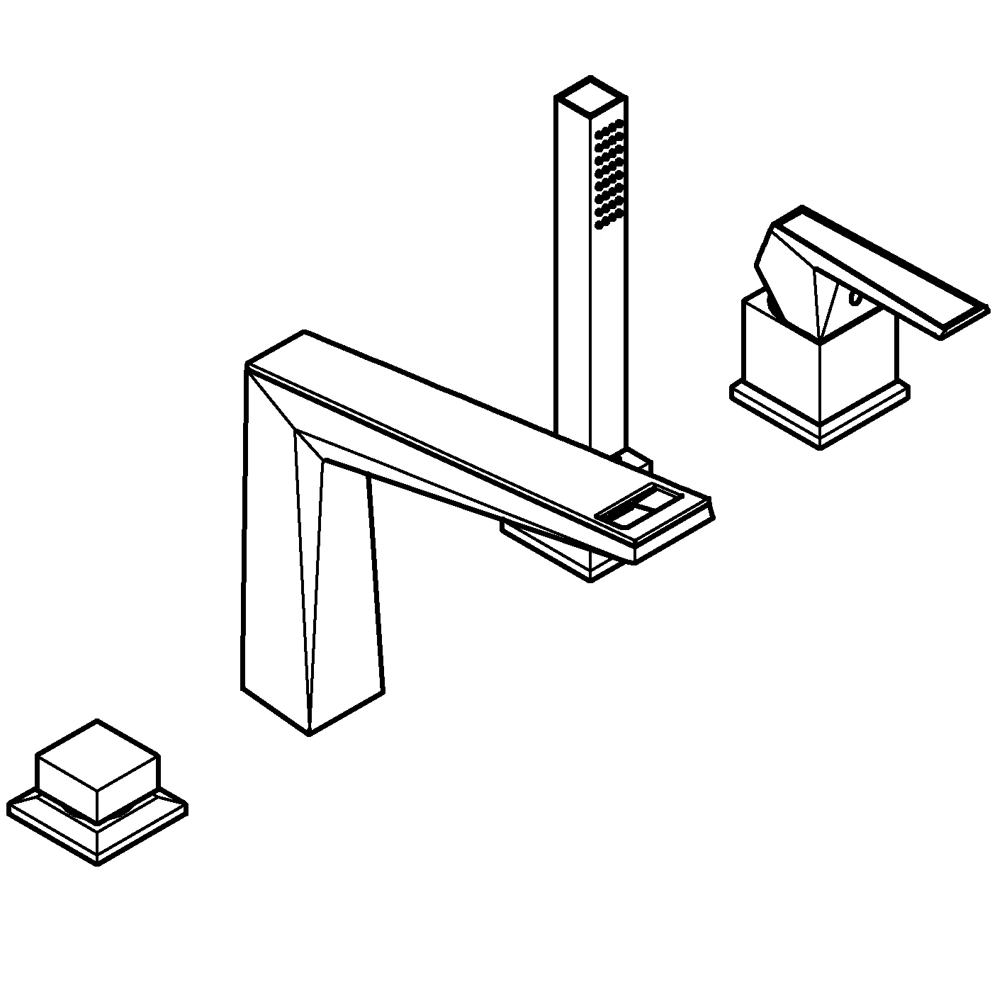 4-Loch-Einhand-Wannenkombination Allure Brilliant Private Collection 29527, Griff mit Vanilla Noir Ceasarstone, chrom 4-Loch-Einhand-Wannenkombination Allure Brilliant Private Collection 29527, Griff mit Vanilla Noir Ceasarstone, chrom