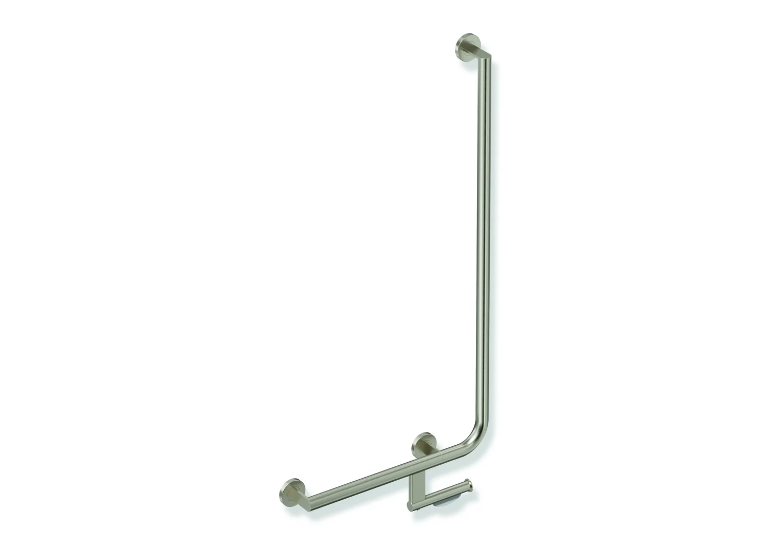 HEWI Winkelgriff mit WC-Papierrollenhalter, System 900, Edelstahl, PVD nickel gebü., links HEWI Winkelgriff mit WC-Papierrollenhalter, System 900, Edelstahl, PVD nickel gebü., links