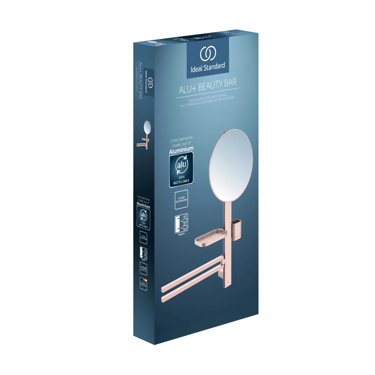 Beauty Bar Accessoires-Kombination Alu+ M700 mit Spiegel Durchmesser 320mm Rose Beauty Bar Accessoires-Kombination Alu+ M700 mit Spiegel Durchmesser 320mm Rose