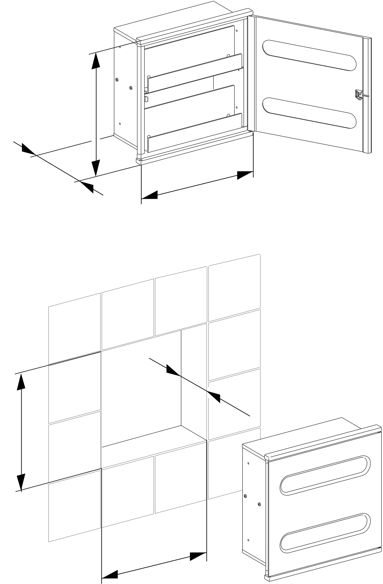 Plan Integral 44985011701 Modul Waschtisch 2 Anschlag links 326 x 325 x 143 mm verchromt/Aluminium silber