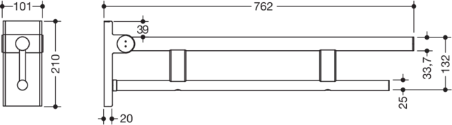 HEWI Stützklappgriff „System 900“