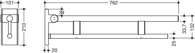 HEWI Toilettenstütze „System 900“, Befestigung verdeckt HEWI Toilettenstütze „System 900“, Befestigung verdeckt
