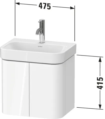 Duravit Waschtischunterschrank wandhängend „Happy D.2 Plus“ 47,5 × 41,5 × 35 cm in Weiß Hochglanz