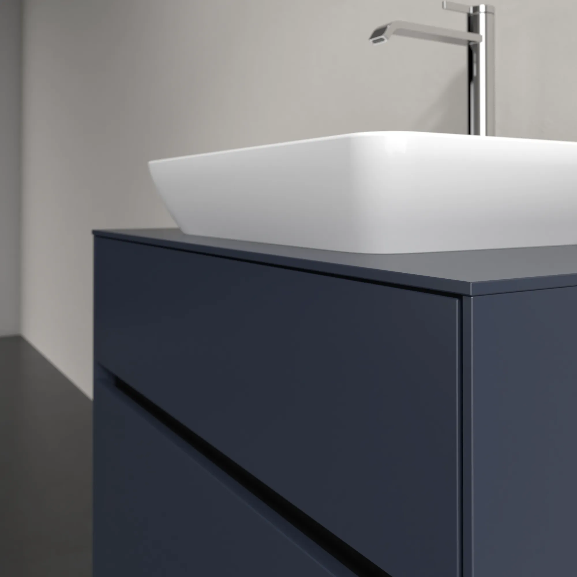 Villeroy & Boch Waschbeckenunterschrank Collaro C10800, Eckig, Marine Blue, 800x548x500 mm, mit SoftClosing, 2 Auszüge