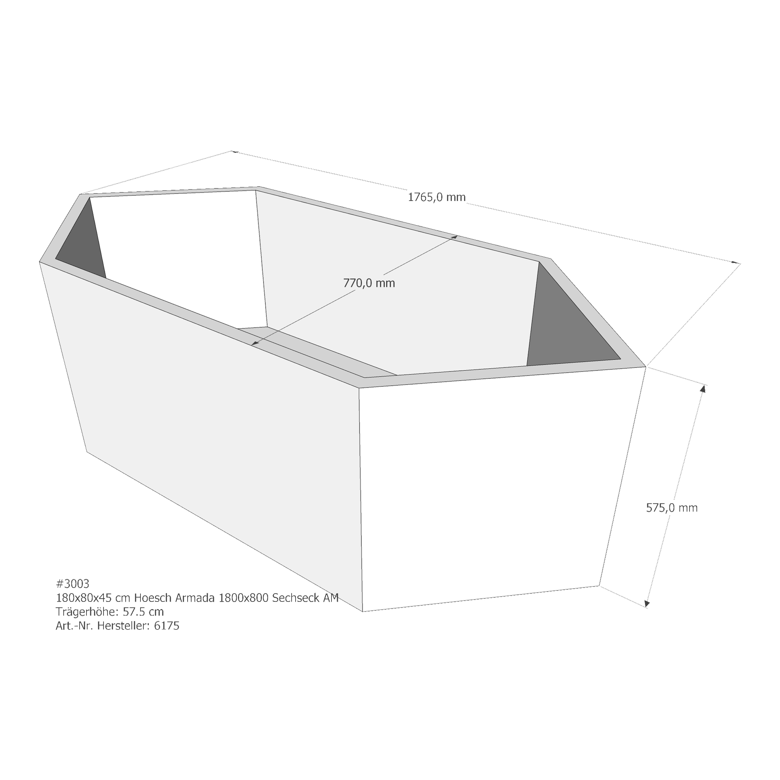 Badewannenträger für Hoesch Armada 180 × 80 × 45 cm Badewannenträger für Hoesch Armada 180 × 80 × 45 cm