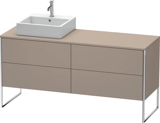 Duravit Waschtischunterschrank bodenstehend „XSquare“ 160 × 77,8 × 54,8 cm Basalt Matt