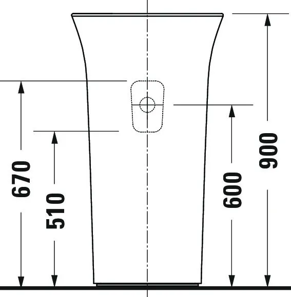 WT freisteh.,500mm White Tulip,Weiß ohneÜL,o.HLB,mit Öffnung hinten WT freisteh.,500mm White Tulip,Weiß ohneÜL,o.HLB,mit Öffnung hinten