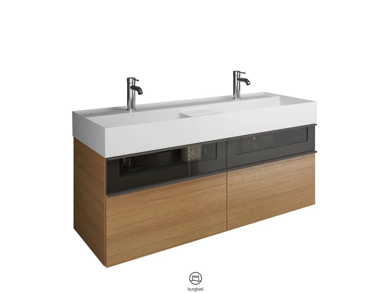 burgbad Badmöbelset „Yumo“ in Tectona Dekor Zimt burgbad Badmöbelset „Yumo“ in Tectona Dekor Zimt