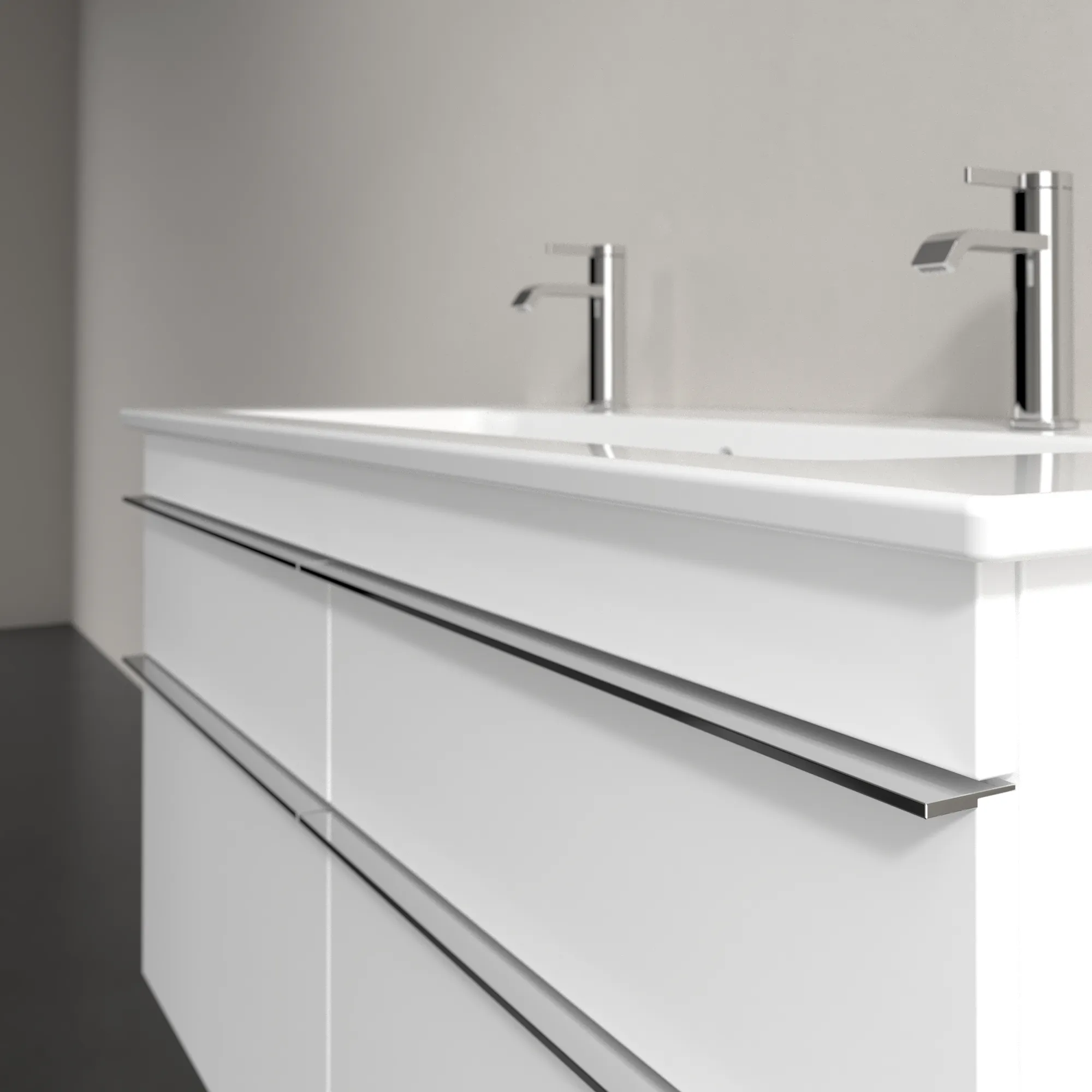 Villeroy & Boch Waschtischunterschrank „Venticello“ für Schrank-Doppelwaschtisch 1153 × 590 × 502 mm Weiß Matt, für Becken mittig