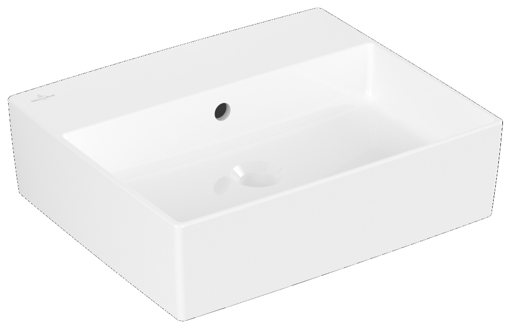 Aufsatzwaschbecken Memento 2.0 4A0752, 498 x 420 mm, Rechteck, mit Überlauf, Weiß Alpin