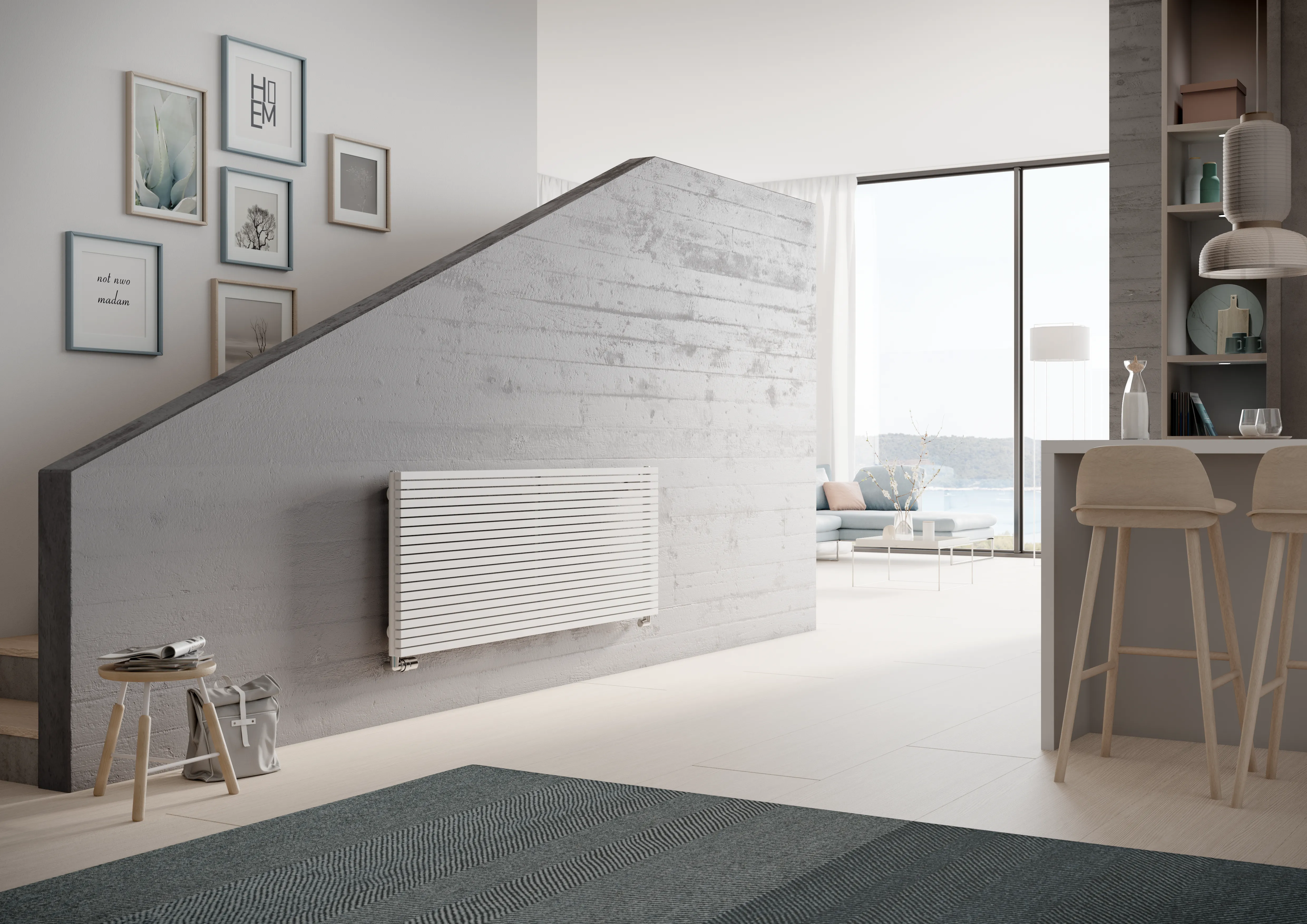 Kermi Design-Heizkörper „Carré®“ horizontal 100 × 89,5 cm in Graphit Metallic