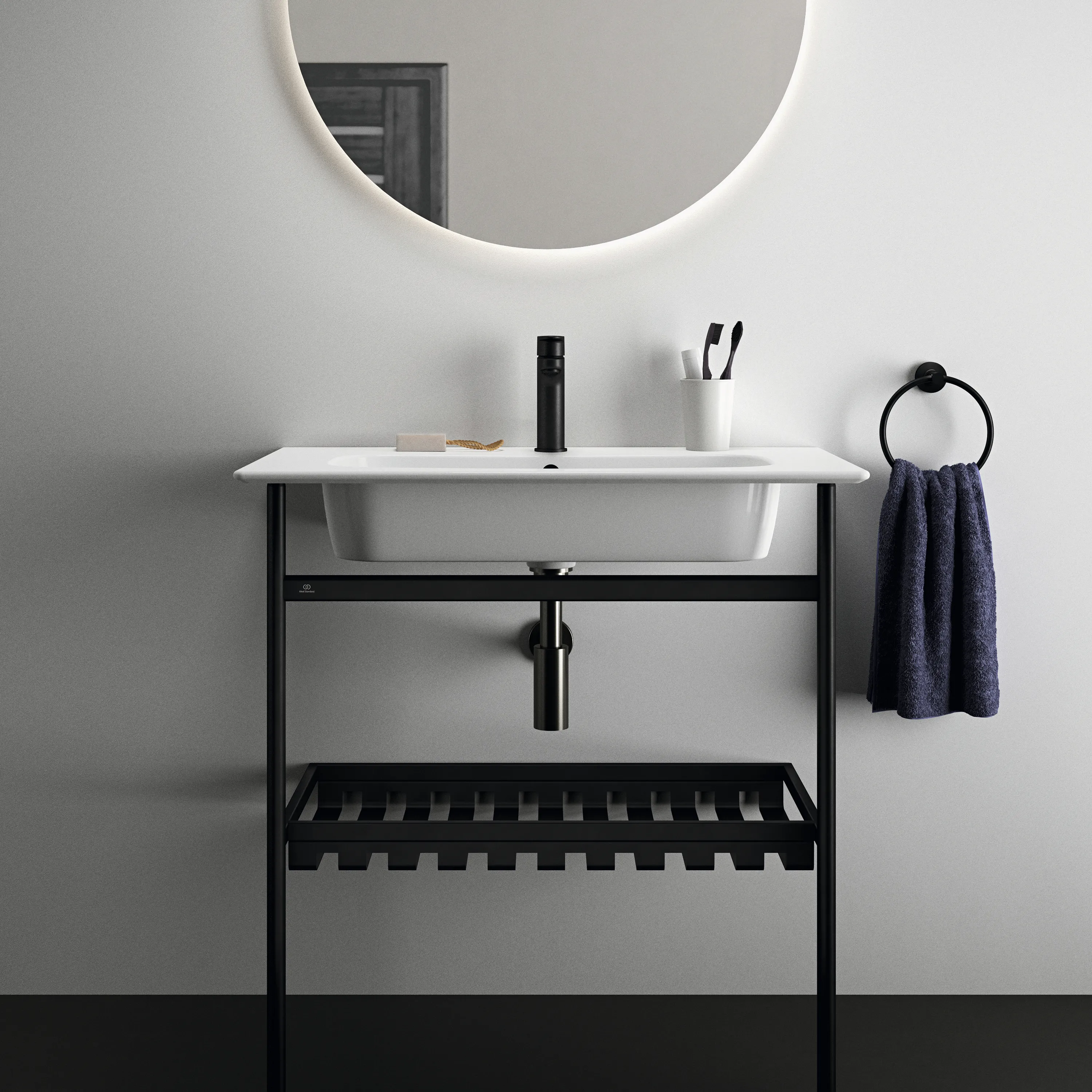 Waschbecken „i.life A“ 84 × 46 × 15,5 cm, Hahnlochposition mittig Waschbecken „i.life A“ 84 × 46 × 15,5 cm, Hahnlochposition mittig