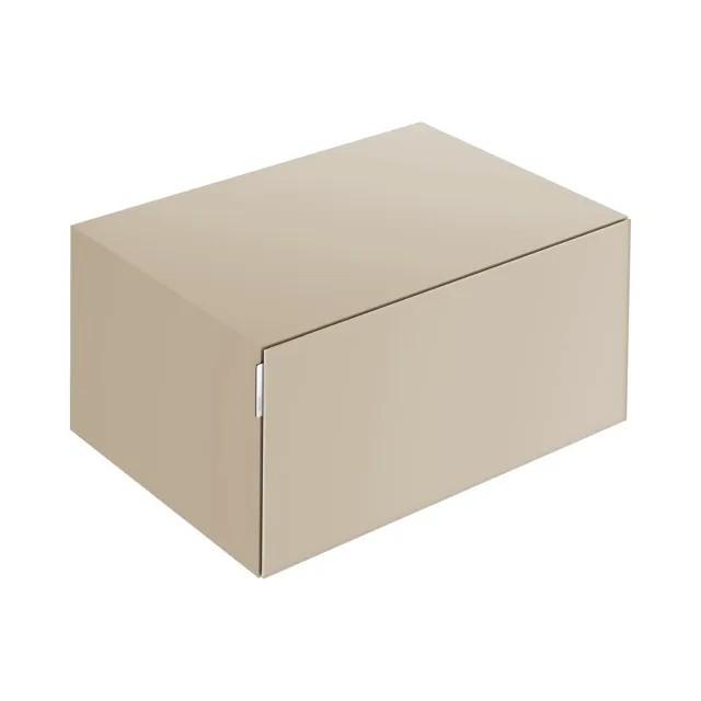 KEUCO Sideboard mit Auszug „Edition 11 Art“ Sand (Glas, satiniert), Sand (Lack, seidenmatt), mit Beleuchtung 80 × 35 × 49 cm