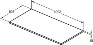 Waschtischplatte i.life B ohne Ausschnitt 1002x506x18mm Weiß matt Waschtischplatte i.life B ohne Ausschnitt 1002x506x18mm Weiß matt