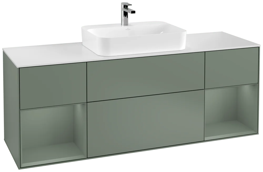 Villeroy & Boch Finion Waschbeckenunterschrank G45 1600x603x501mm Olive Matt/Glass White Matt