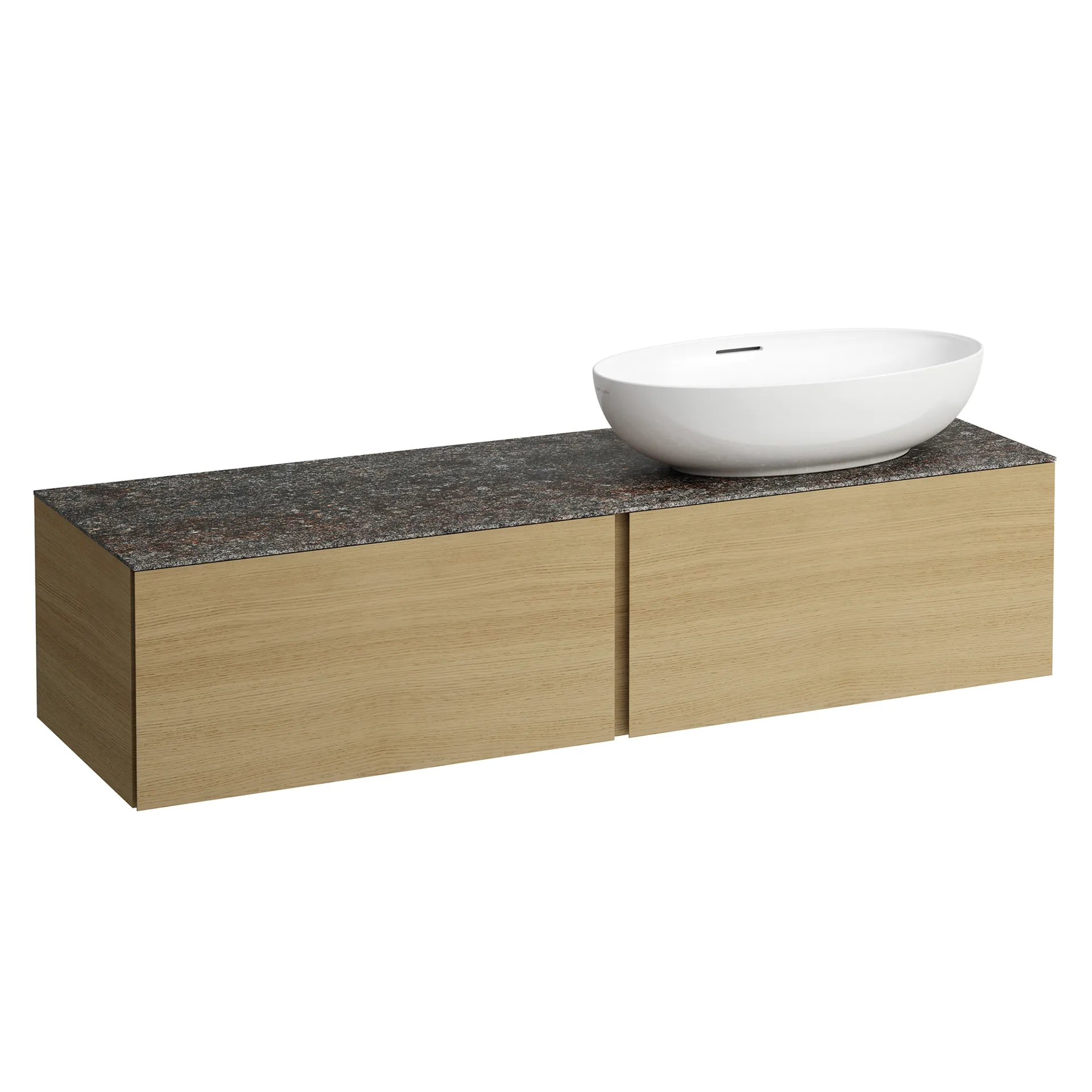 Laufen Schubladenelement „Ilbagnoalessi“ 1600 × 370 × 500 mm Eiche hell, ohne Hahnlochbohrung, rechts