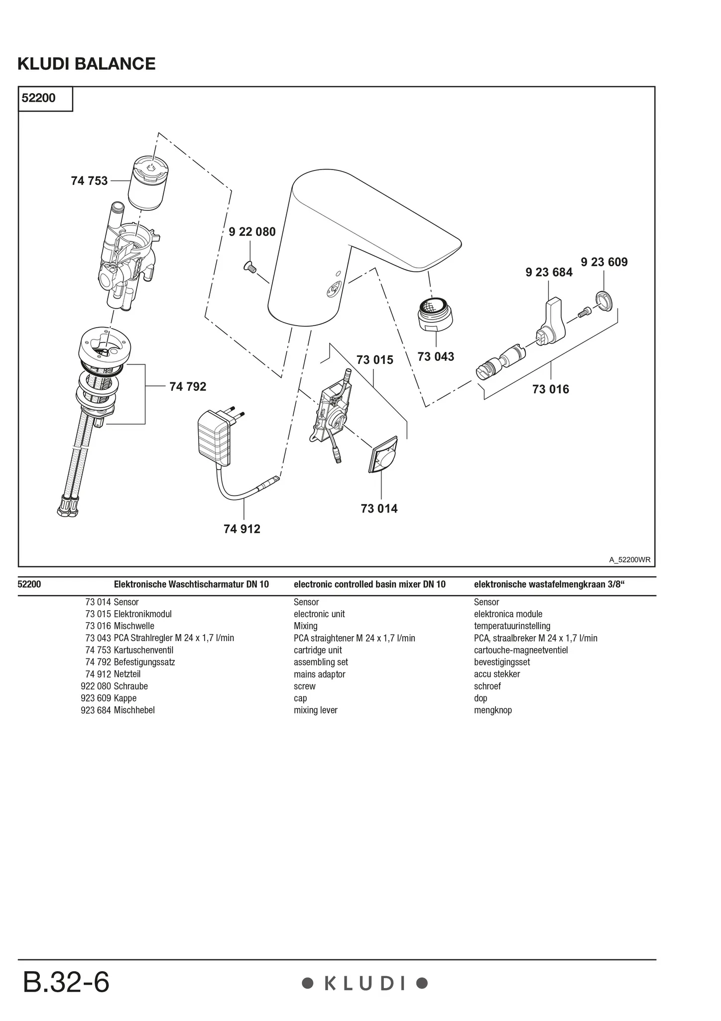 Waschtischarmatur „KLUDI BALANCE“ Ausladung 123 mm in chrom Waschtischarmatur „KLUDI BALANCE“ Ausladung 123 mm in chrom