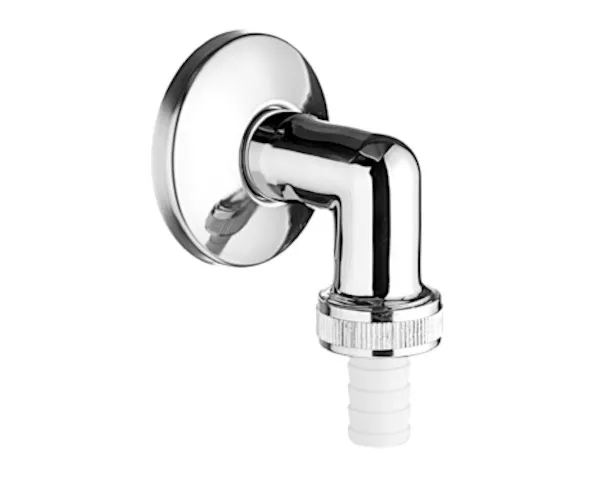 Anschlussbogen mit Rosette, DN 15 G 1/2 AG mit ASAG easy, Schlauchverschraubung Ø 14,5 mm (DN 20 G 3/4 AG), chrom Anschlussbogen mit Rosette, DN 15 G 1/2 AG mit ASAG easy, Schlauchverschraubung Ø 14,5 mm (DN 20 G 3/4 AG), chrom