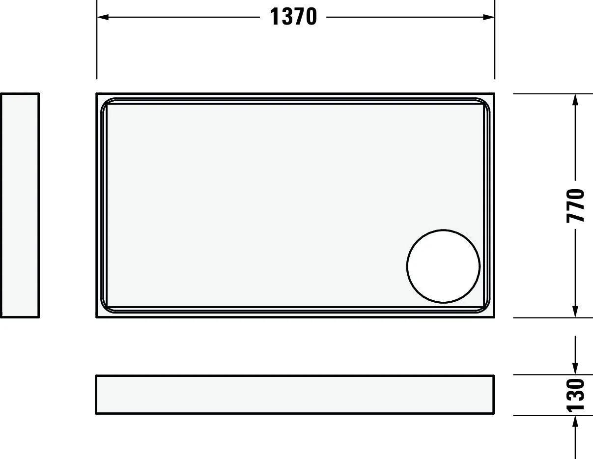 Duravit rechteck Duschwanne „Starck Slimline“ 140 × 80 cm 