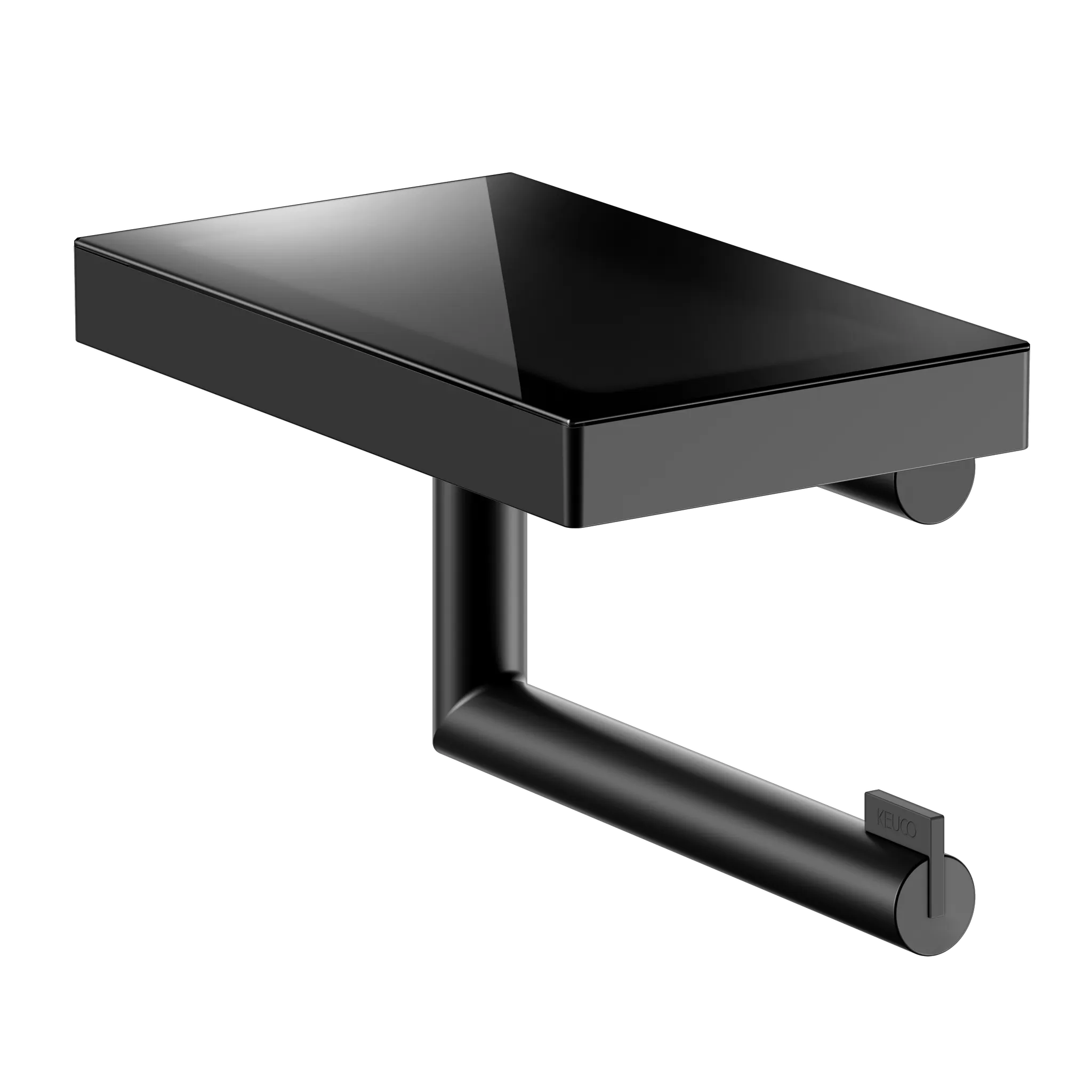 KEUCO REVA Toilettenpapierhalter mit Ablage schwarz matt KEUCO REVA Toilettenpapierhalter mit Ablage schwarz matt